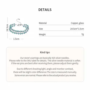 Detailed product specifications for handcrafted hollow bracelet with glass beads