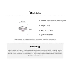 Detailed specs for elegant zircon flower pearl open ring with 5.2g weight.