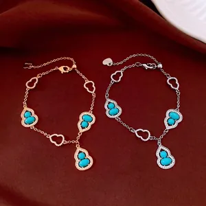 Bracciale Hulu in Stile Cinese per Donna Vintage Lusso Maglia a Cuore Rame Zirconia Bracciale Elegante Regalo Gioielli
