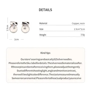 Detailed product parameters and specifications for minimalist resin stud earrings