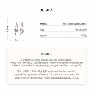 Detailed specifications for handmade floral beaded tassel earrings with material list