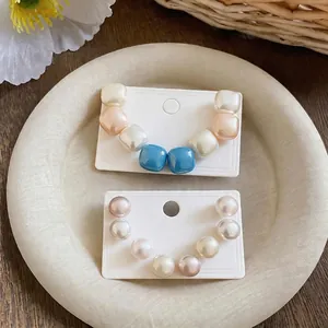 Elegant minimalist geometric and pearl stud earrings set with Korean ins style vibes