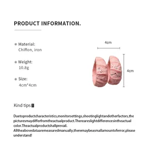 Info dettagliate per orecchini a cerchio in chiffon rosa con dimensioni di 4 cm