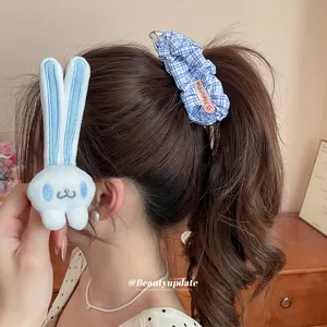 Cute Plush Rabbit Doll Hair Clip Japanese JK Style Sweet Animal Hairpins Handmade Hair Accessories For Women Girls Hair Decoration Gift