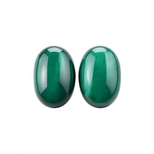 Elegant green resin oval stud earrings with a smooth polished silk-like finish for women
