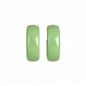 Minimalist mint green spray paint round hoop earrings with S925 silver needle pins