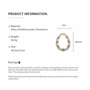 Product specifications and dimensions for the vintage double-strand pearl necklace