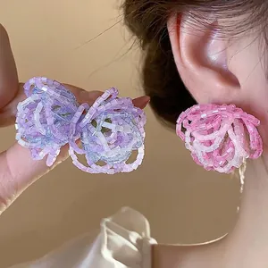 Elegant Handmade Glass Flower Stud Earrings With 925 Sterling Silver Earring Post Sweet Floral Design For Women Party Jewelry
