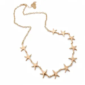 Elegante goldene Seestern-Halskette mit Gliederkette für Damen, modisch und schick