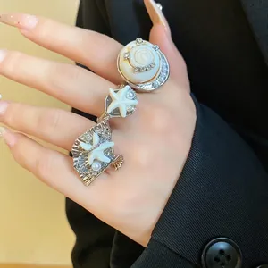 Ensemble de bagues bohème coquillage étoile de mer avec perles et strass