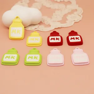 Colorful cartoon milk carton alloy pendants for DIY jewelry charms and keychain accessories