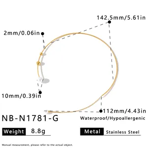 Specifiche tecniche e dimensioni del girocollo in acciaio inossidabile con perle vere