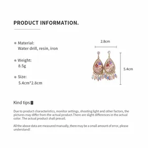 Productspecificatiedetails voor boheemse bloemen oorbellen met kwastjes en de maat