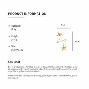 Detailed size and material specification sheet for the alloy starfish armlet bracelet