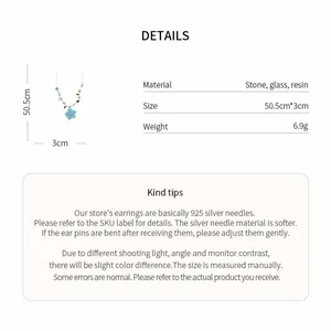 Detail view showing material specifications for the colorful flower pendant necklace