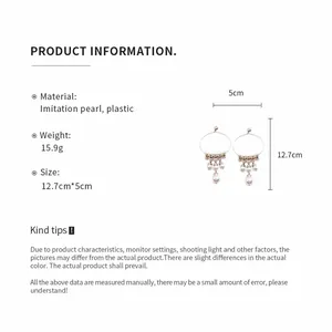 Detailed product specifications and sizing information for French vintage pearl tassel earrings