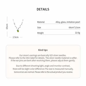Product specs for apple pendant necklace with star pearls and 69cm chain length