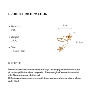 Detailed dimensions and product specifications for the gold flower arm cuff