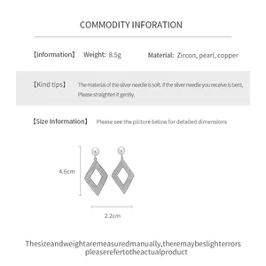 Spécifications détaillées de taille et de matériau pour boucles d'oreilles zircon
