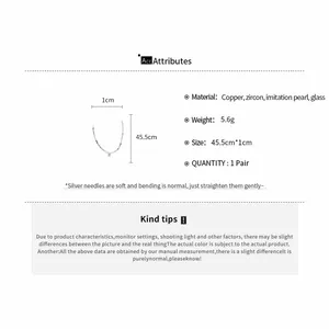 Detailed product attributes and size guide for luxury crystal pearl beaded necklace.