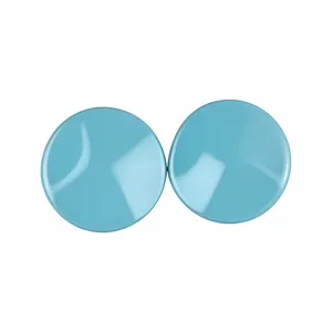 Minimalist light blue acrylic round stud earrings with a glossy finish for daily wear
