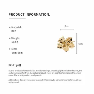 Detailed technical specs for the vintage golden metallic flower bracelet and ring