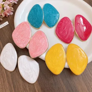 Orecchini Pendenti in Ferro Smaltato Geometrico Irregolare Vintage Occidentale Con Perno in Argento Gioielli di Dichiarazione Colorati Regalo di Festa Donna