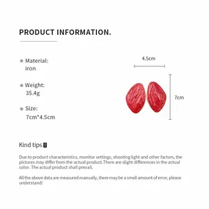 Informazioni sul prodotto per orecchini geometrici in smalto rosso con dimensioni
