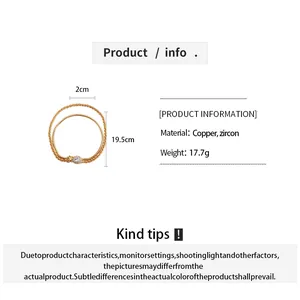Detailed specifications for 18k gold plated double-layer zircon bracelet 17.7g