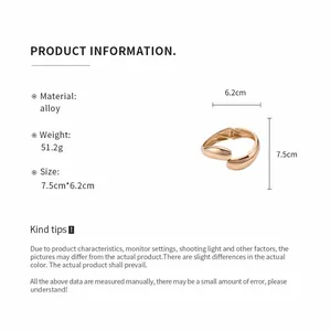 Product details of twisted water drop bangle: alloy material, 51.2g weight, 7.5x6.2cm