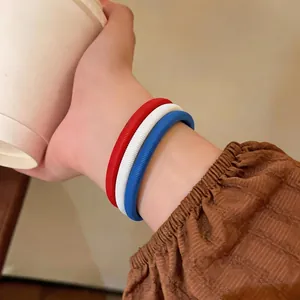 Ensemble de Bracelets Minimalistes en Fer à Chaîne à Ressort pour Femmes Mode Jonc Géométrique en Spirale Rouge Blanc Bleu Bijoux Accessoires
