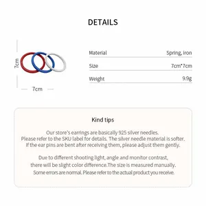 Détails du produit pour bracelet à chaîne à ressort minimaliste en rouge, bleu et blanc