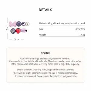 Detailed product specifications for strawberry bow pearl hair clip with dimensions and weight