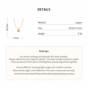 Vue détaillée d'un collier pendentif fleur nouée vintage avec dimensions et matériaux.