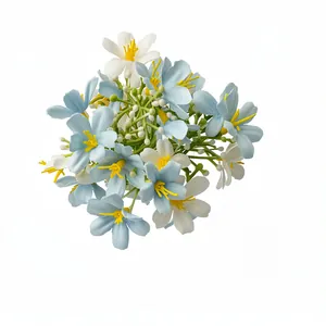 Handmade elegant blue and white fabric flower hair clips for spring and vacation styles