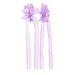 Barrettes à fleurs de muguet violettes féeriques avec élégants glands en dentelle