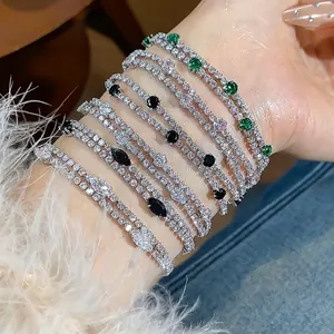 18K Gold Plated Copper Zirconia Tennis Bracelet Water Drop Charm Bracelet For Women Luxury Elegant Banquet Daily Jewelry Gift