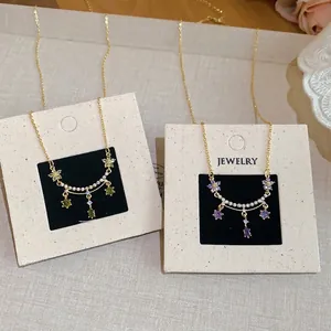 Elegant 18k gold plated necklace with zircon flowers and waterdrop pendants