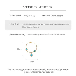 Detailed specifications for 18K gold plated zircon gourd bracelet with size details