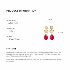 Informations détaillées sur les boucles d'oreilles vintage en résine avec dimensions