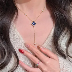 Vintage Rhombus Nordstern Anhänger Halskette Für Damen Kupfer Zirkonia Vergoldet Exquisite Schlüsselbeinkette Schmuck
