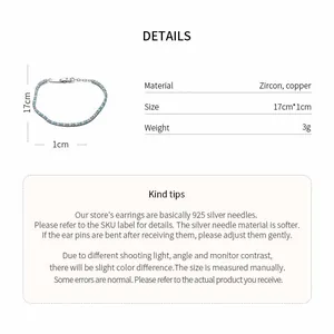 Bracciale in zircone blu e rame da 17 cm per donna