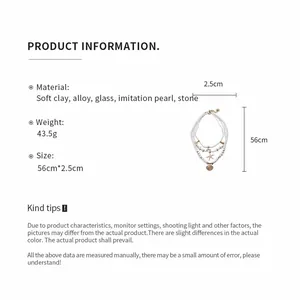 Product information for shell starfish necklace with soft clay and pearl details