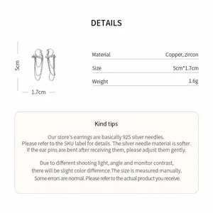 Detail view of copper and zircon non-pierced ear clips with size and weight info.