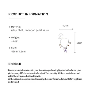 Detail view of summer starfish necklace with product dimensions and material specs