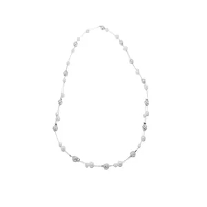 Elegant faux pearl and rhinestone beaded necklace for women with a minimalist luxury design