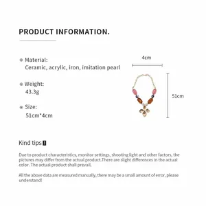 Comprehensive product specifications and size dimensions for floral beaded necklace