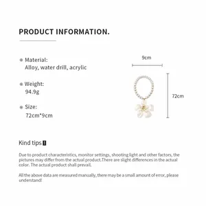 Product specification details of the beaded flower pendant necklace with dimensions.