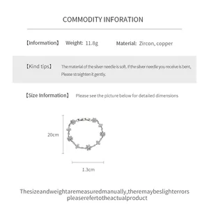 Detailed specifications for the vintage zircon flower cross bracelet with dimensions.