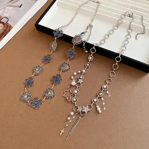Elegant star pearl rhinestone tassel waist chain for women hip-hop cool jewelry accessory
